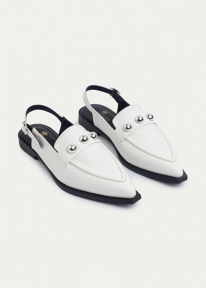 Iris Pointed Slingbacks | White