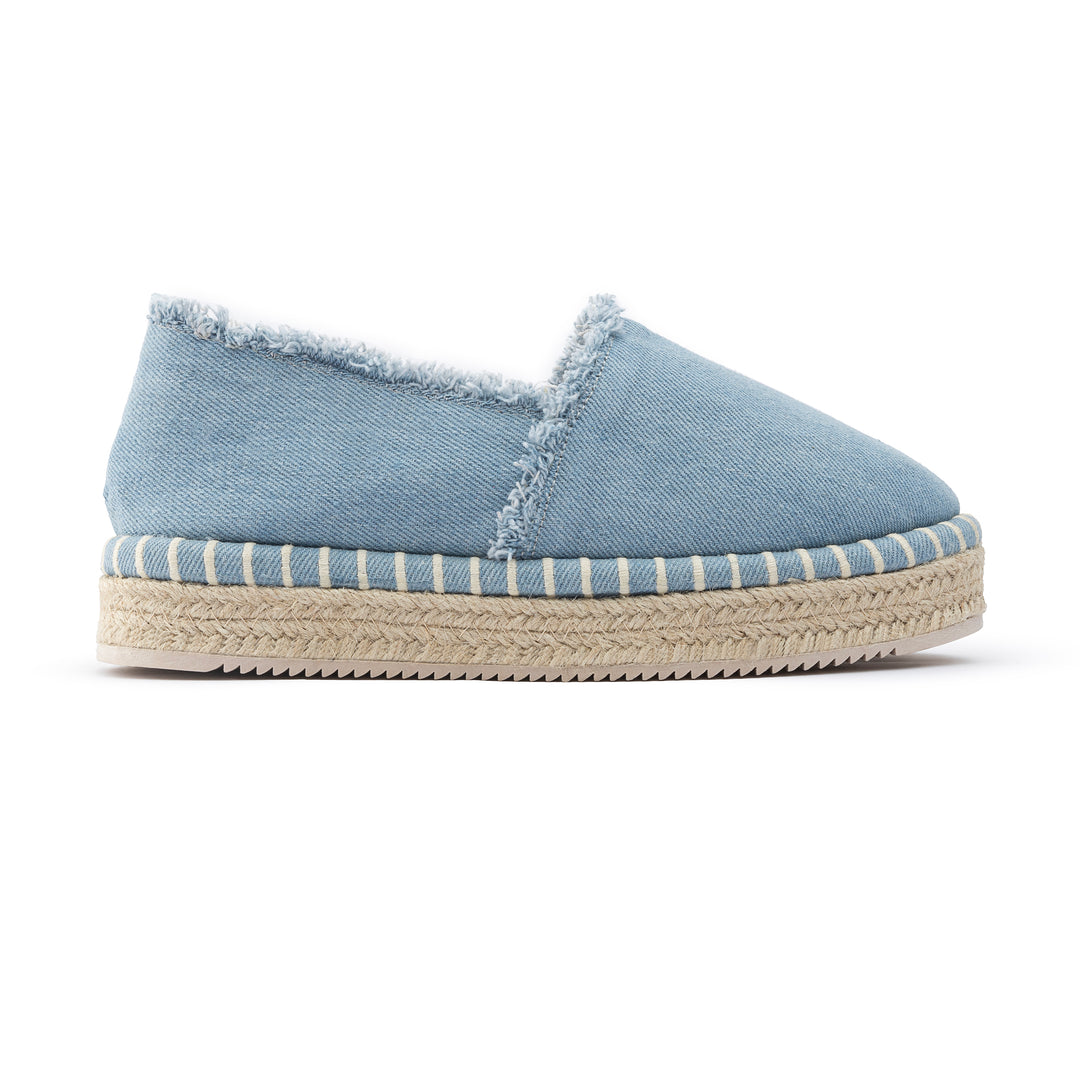 Achilles Women's Plain Fabric Espadrilles-BabyBlue