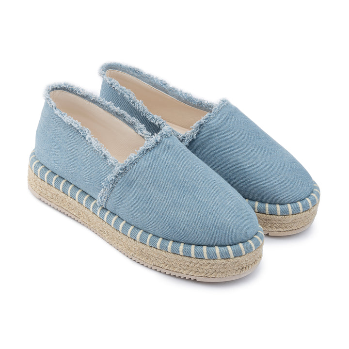 Achilles Women's Plain Fabric Espadrilles-BabyBlue