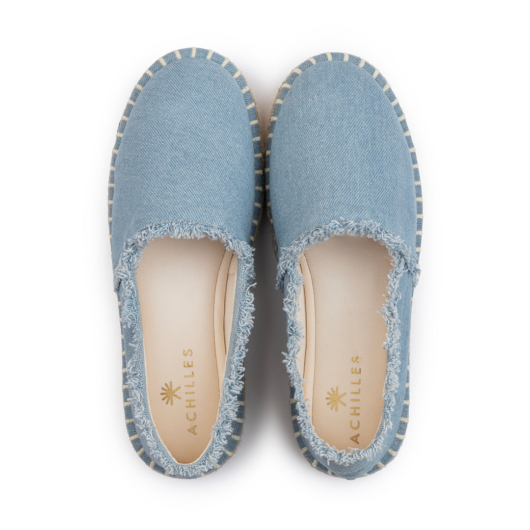 Achilles Women's Plain Fabric Espadrilles-BabyBlue