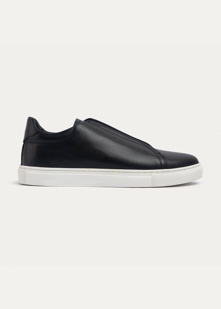 Achilles Theo - Men's Slip-On Leather Sneakers - Black
