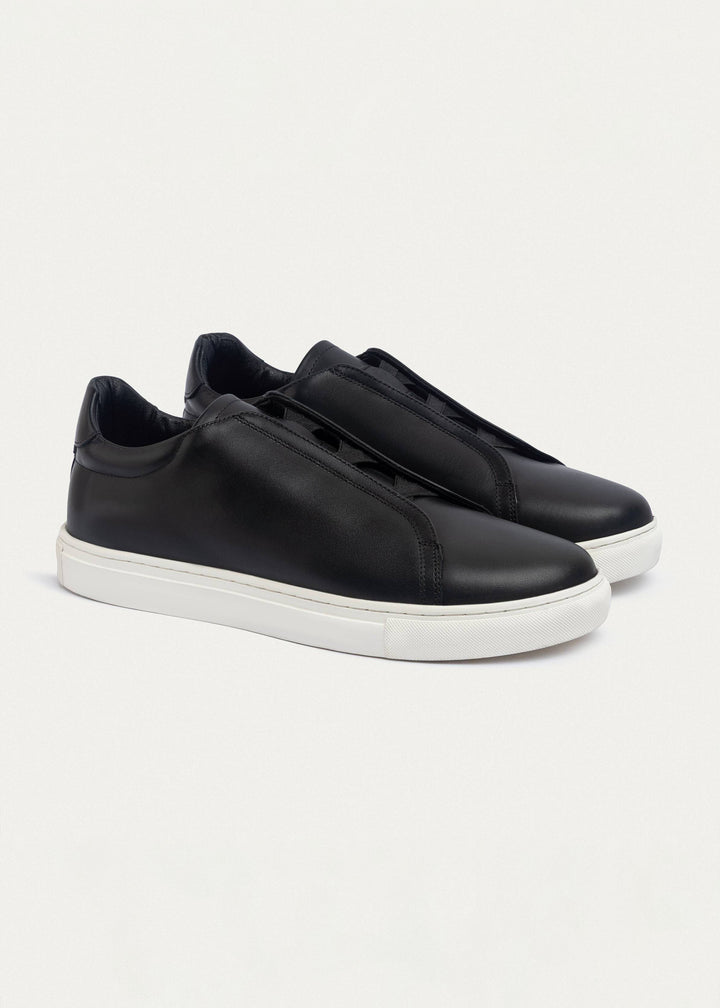 Theo Men's Slip-On Leather Sneakers | Black
