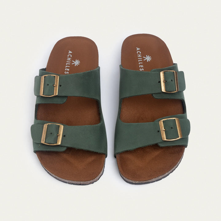 Arizona Soft Footbed Double Buckle Sandals | olive