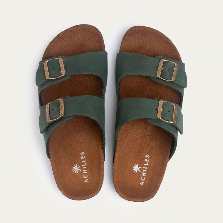Arizona Soft Footbed Double Buckle Sandals | olive
