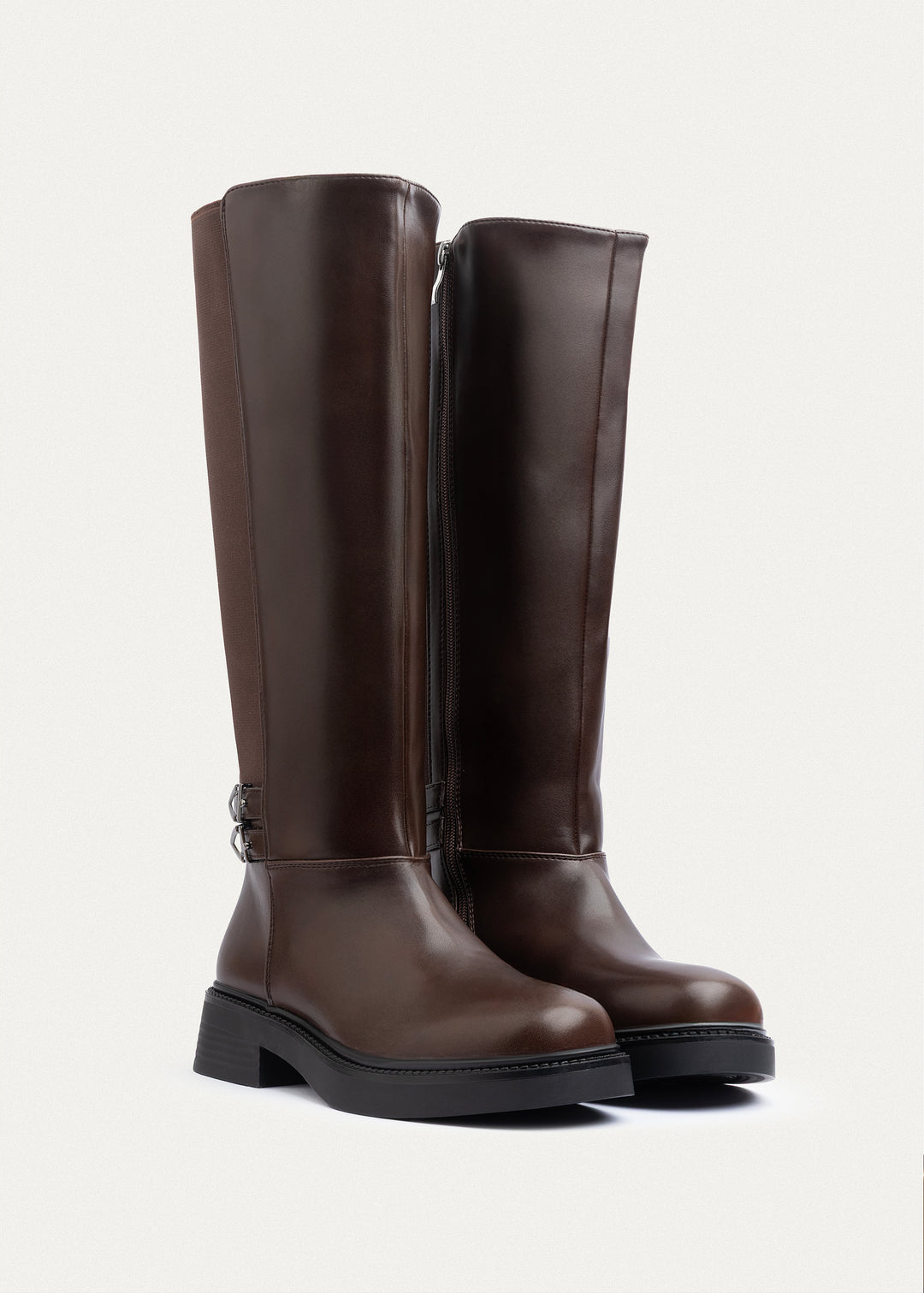 Atlas Tall Buckle Boots| Brown