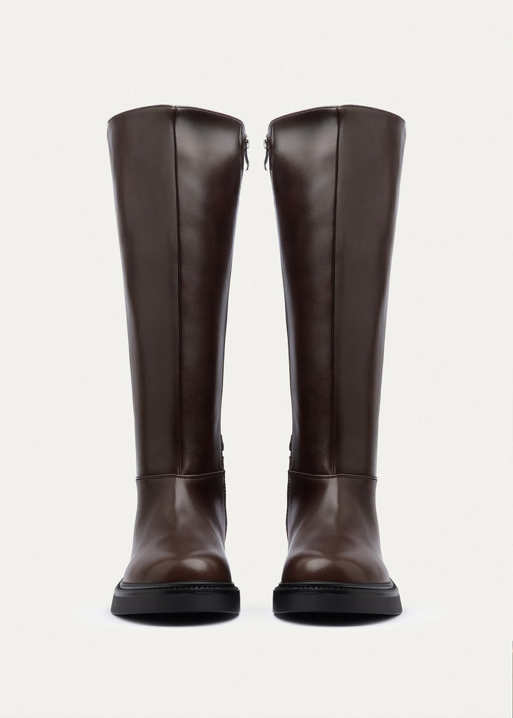 Atlas Tall Buckle Boots| Brown