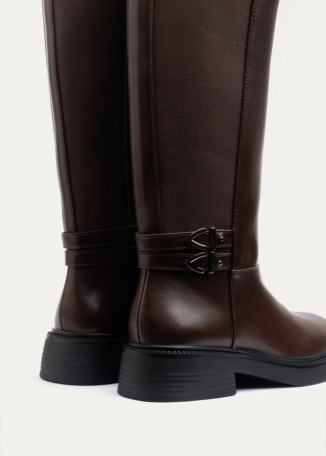 Atlas Tall Buckle Boots| Brown