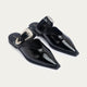 Celeste buckle Mules | Glossy Black