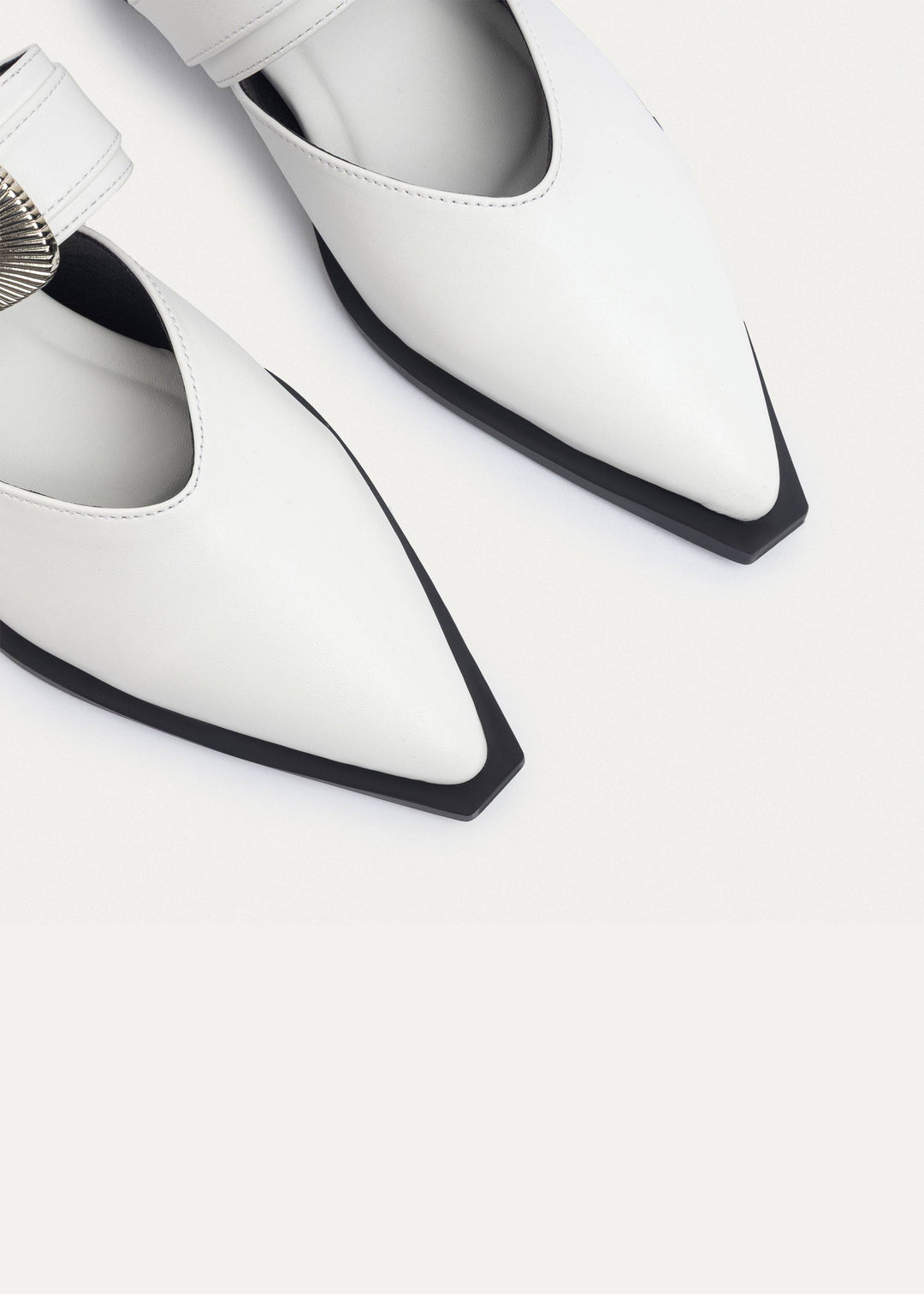 Achilles | Celeste buckle Mules - White