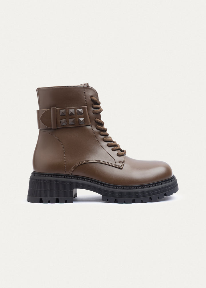Frontier Lace-Up Boots| Mocha Brown