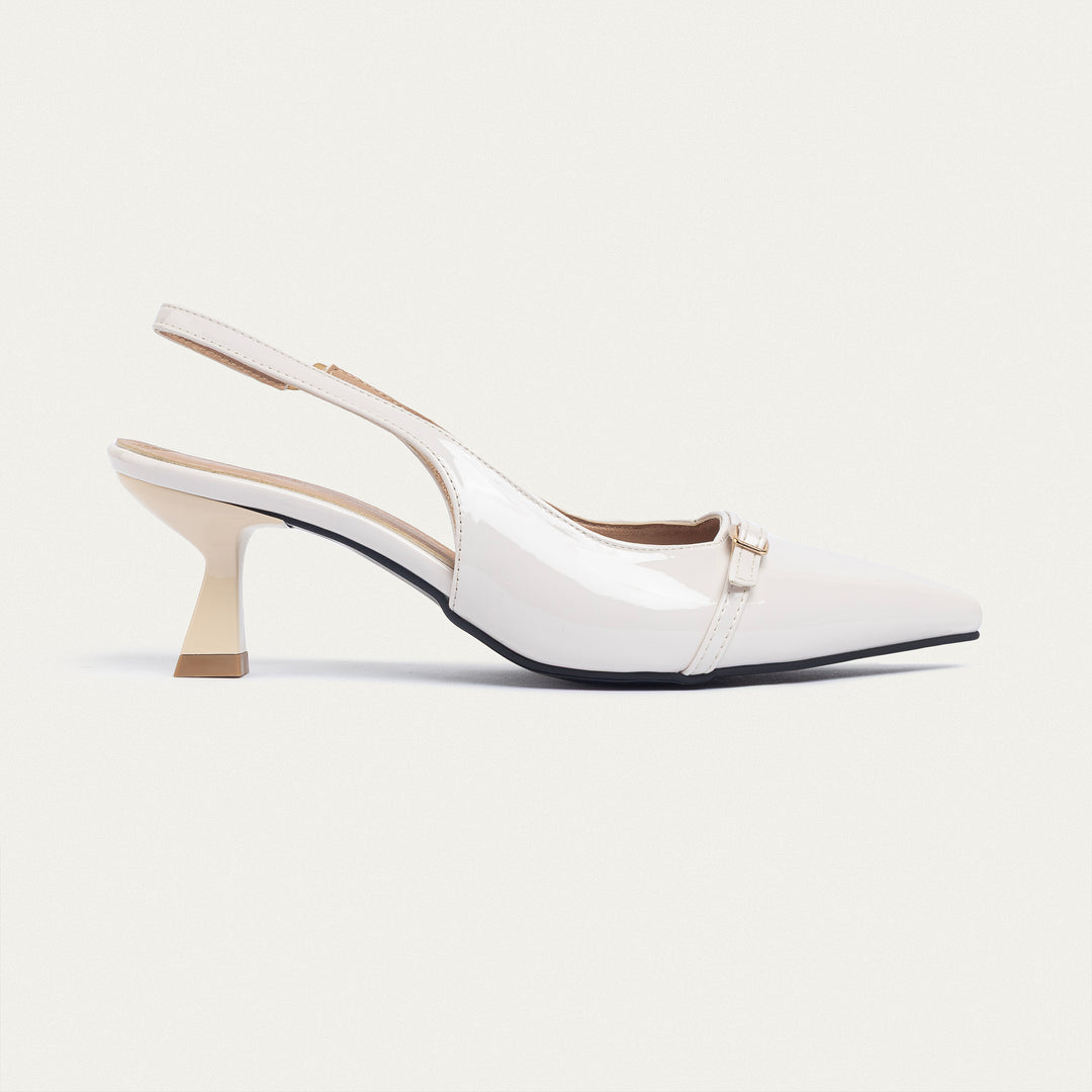 Achilles| Scarla Sling kitten Heels - Beige