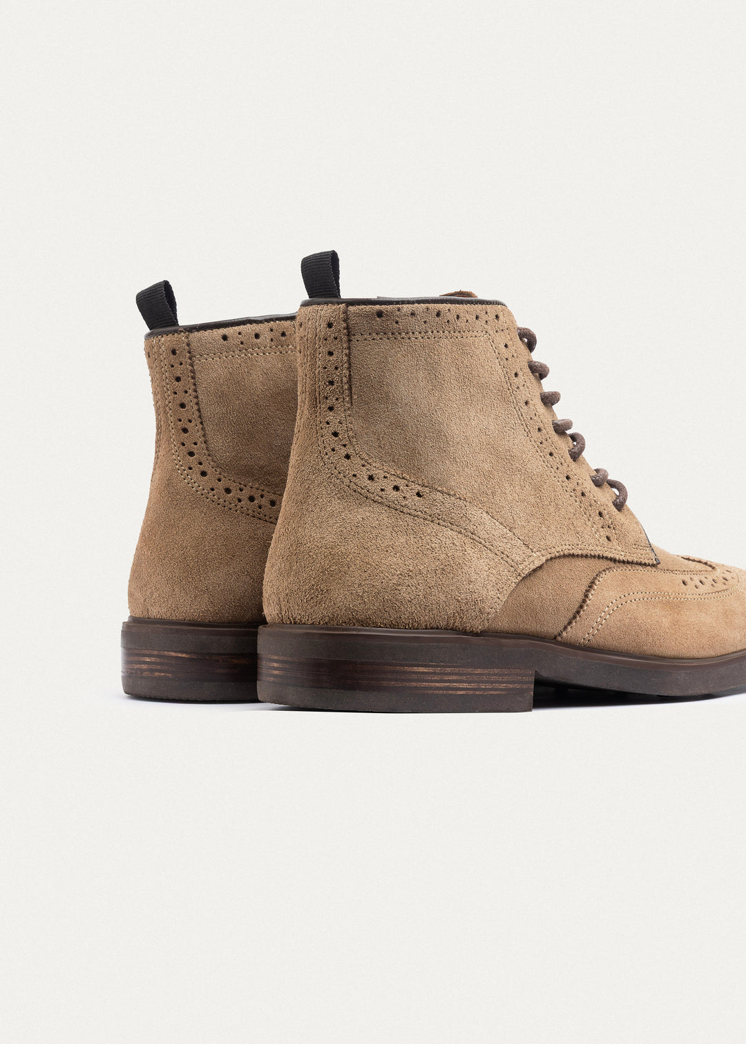 Suede Brogue Genuine Leather Half Boots | Cafe