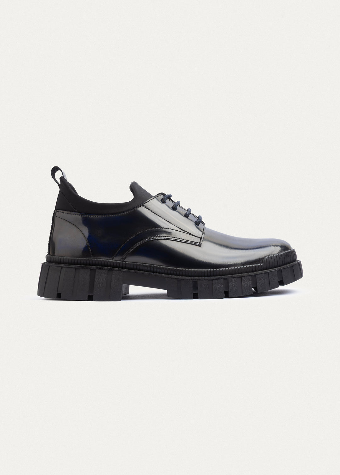 Urban Chunk Lace Shoes Patent Leather | Navy Blue