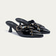 Clara Buckled Patent Mules | Black