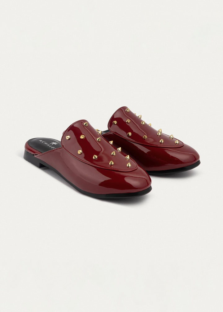 Achilles | Estrella Mules - Crimson Red