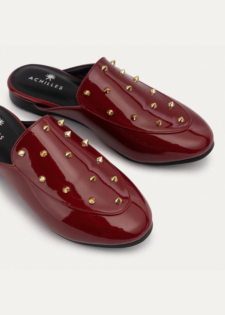 Achilles | Estrella Mules - Crimson Red