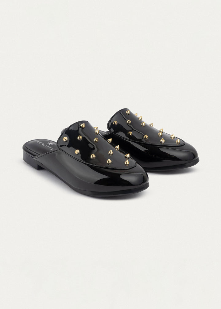 Achilles | Estrella Mules - Glossy Black