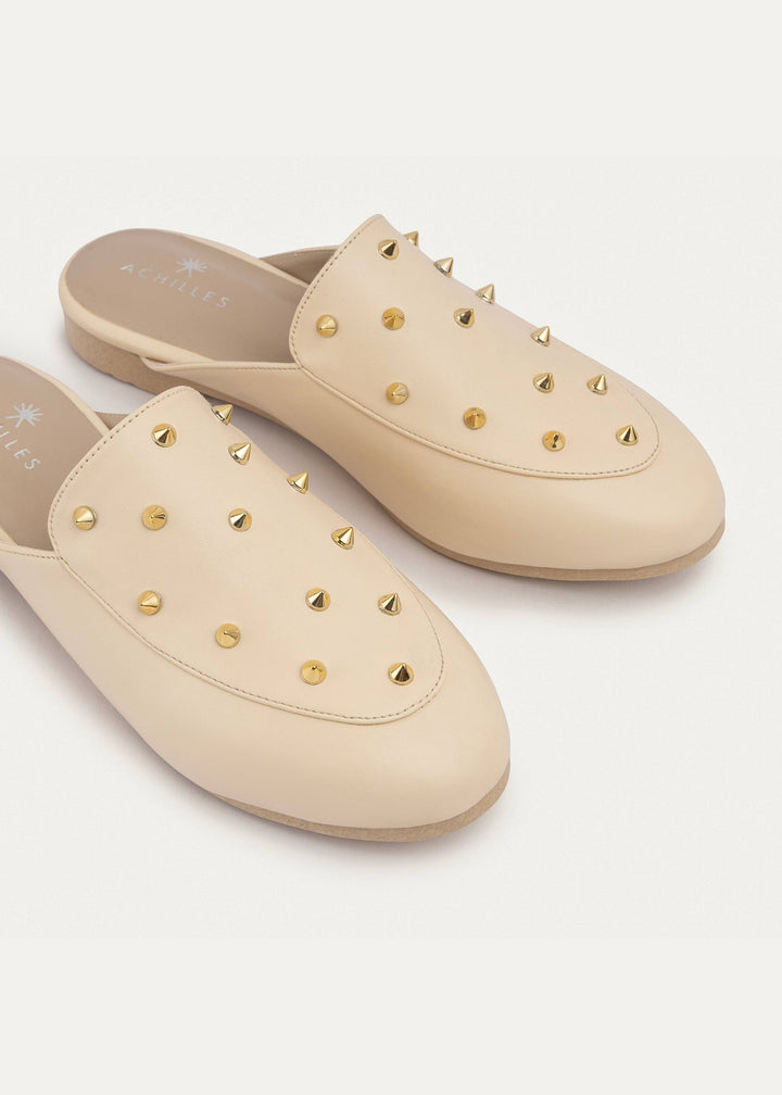 Achilles | Estrella Mules - Glossy Beige