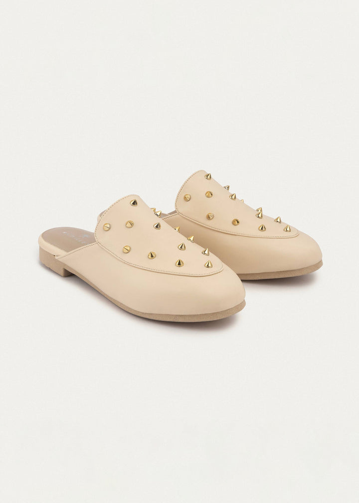 Estrella Mules | Glossy Beige