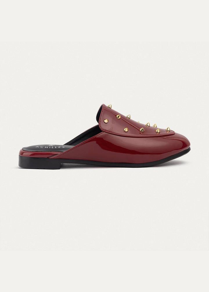 Achilles | Estrella Mules - Crimson Red