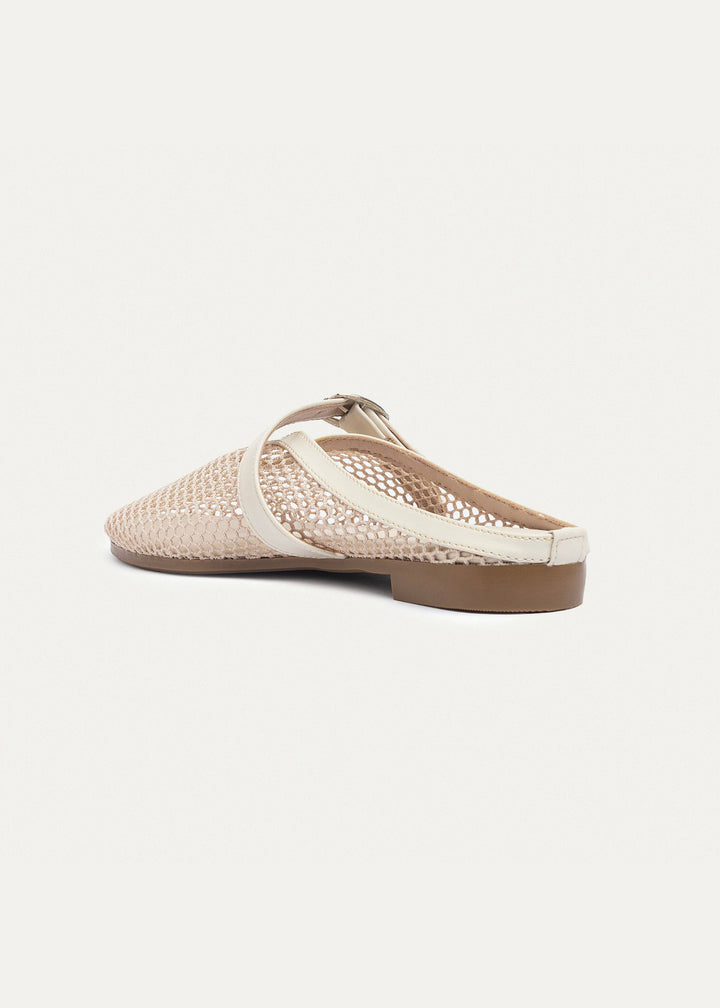 Milan Mesh Mary Jane Mules | Beige