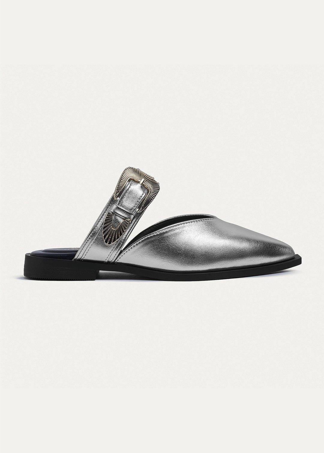 Achilles | Celeste buckle Mules - Silver