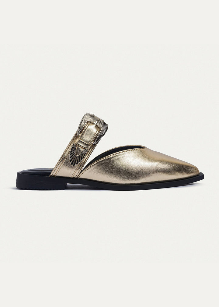 Celeste buckle Mules | Gold