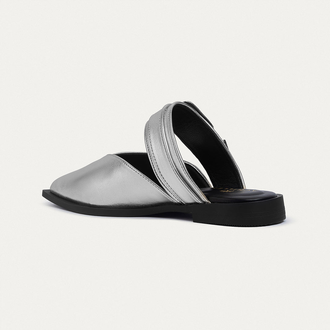 Achilles | Celeste buckle Mules - Silver