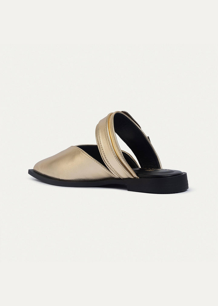 Celeste buckle Mules | Gold