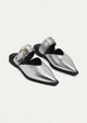 Celeste buckle Mules | Silver