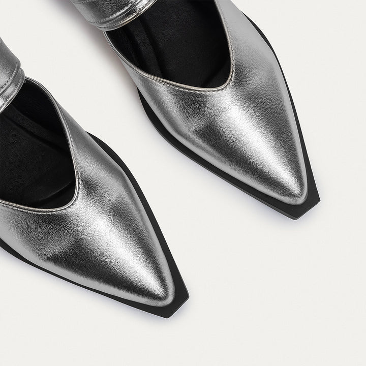 Achilles | Celeste buckle Mules - Silver