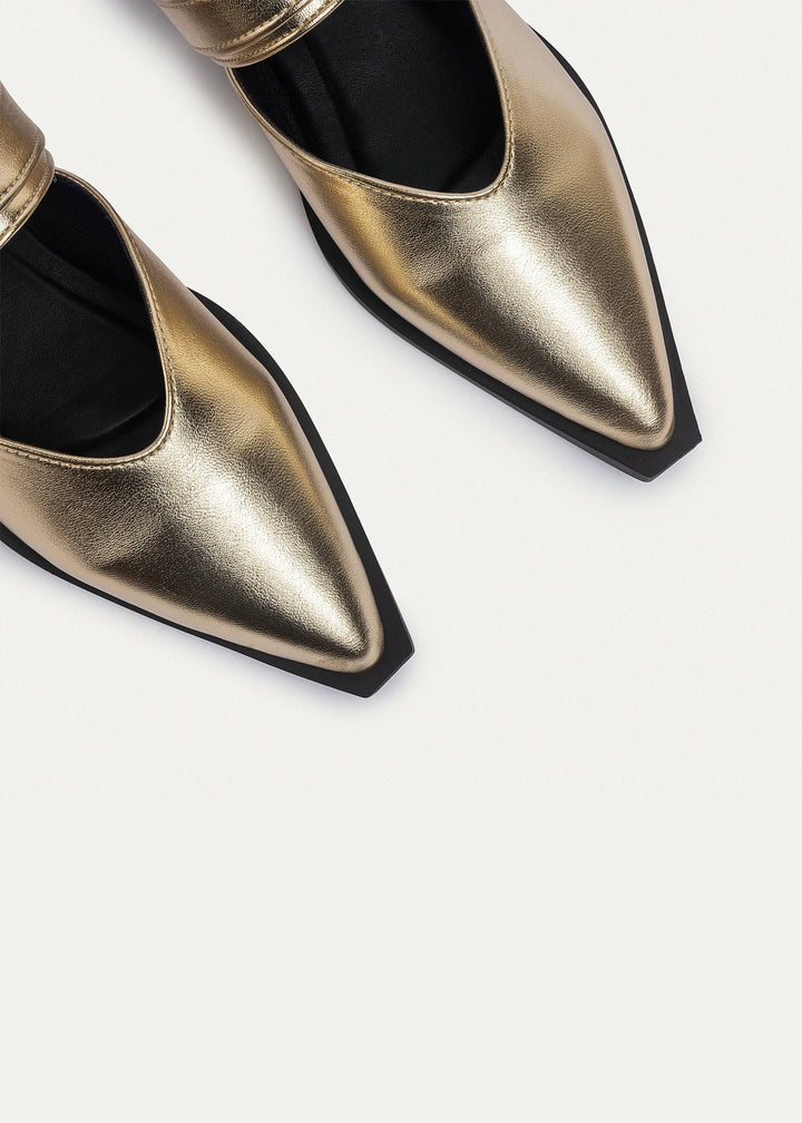 Celeste buckle Mules | Gold