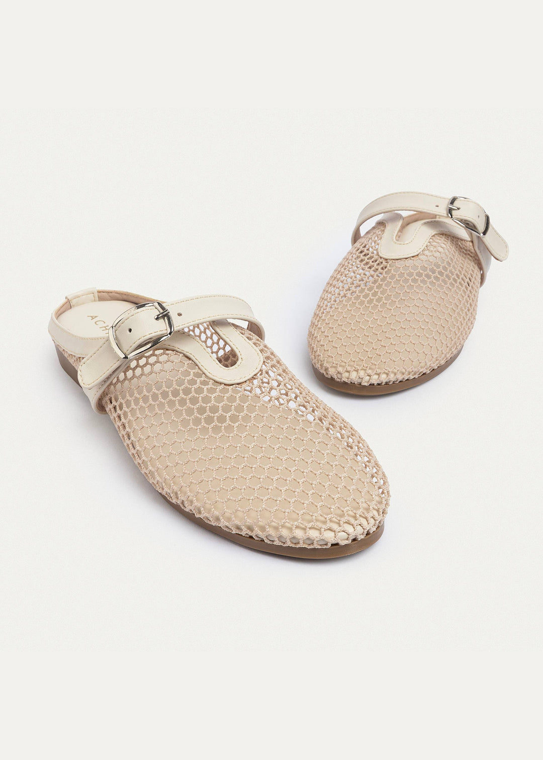 Achilles | Milan Mesh Mary Jane Mules - Beige