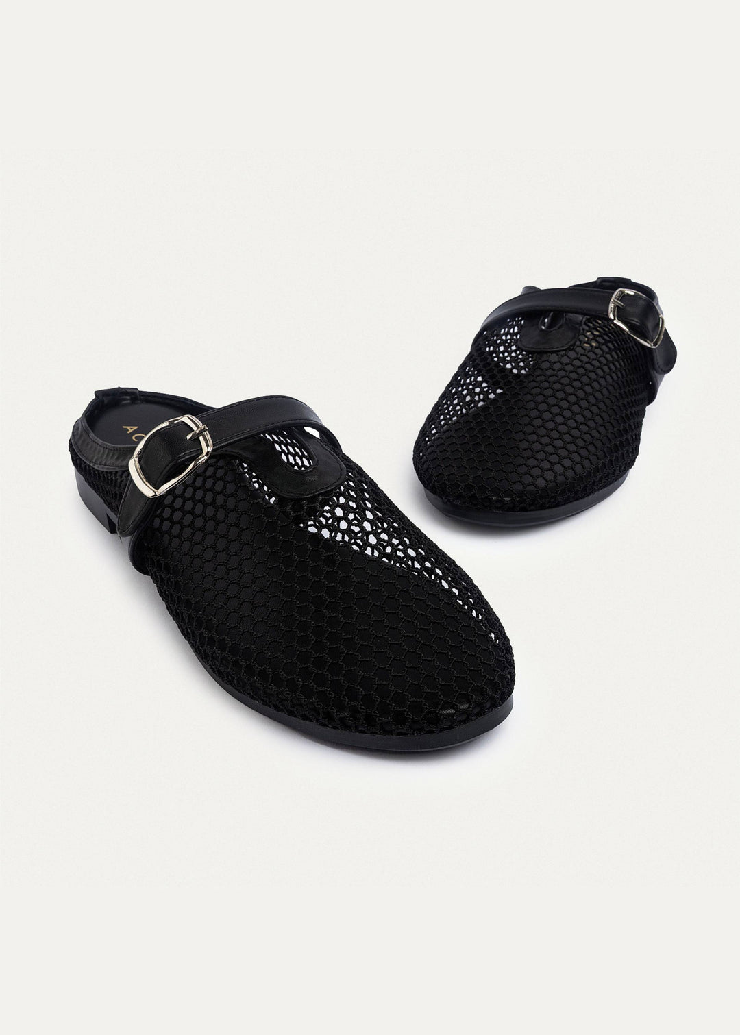 Achilles | Milan Mesh Mary Jane Mules - Black