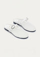 Milan Mesh Mary Jane Mules | White