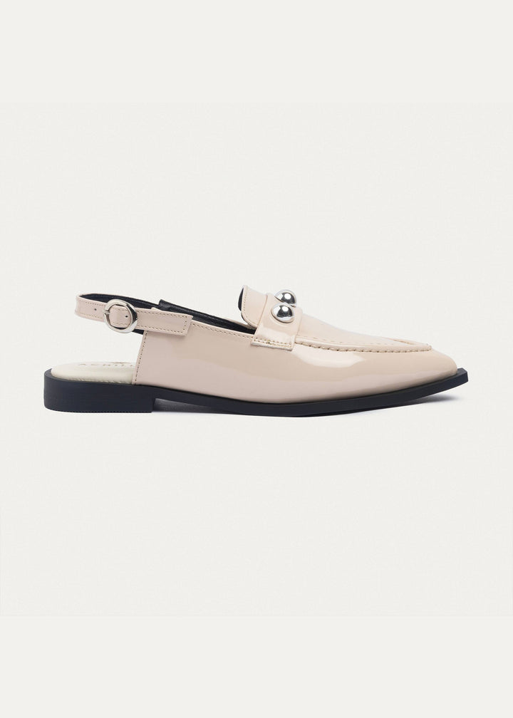 Iris Pointed Slingbacks | Glossy Beige
