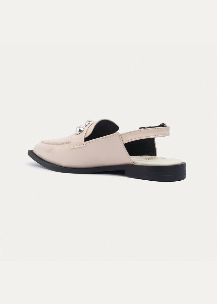 Iris Pointed Slingbacks | Glossy Beige