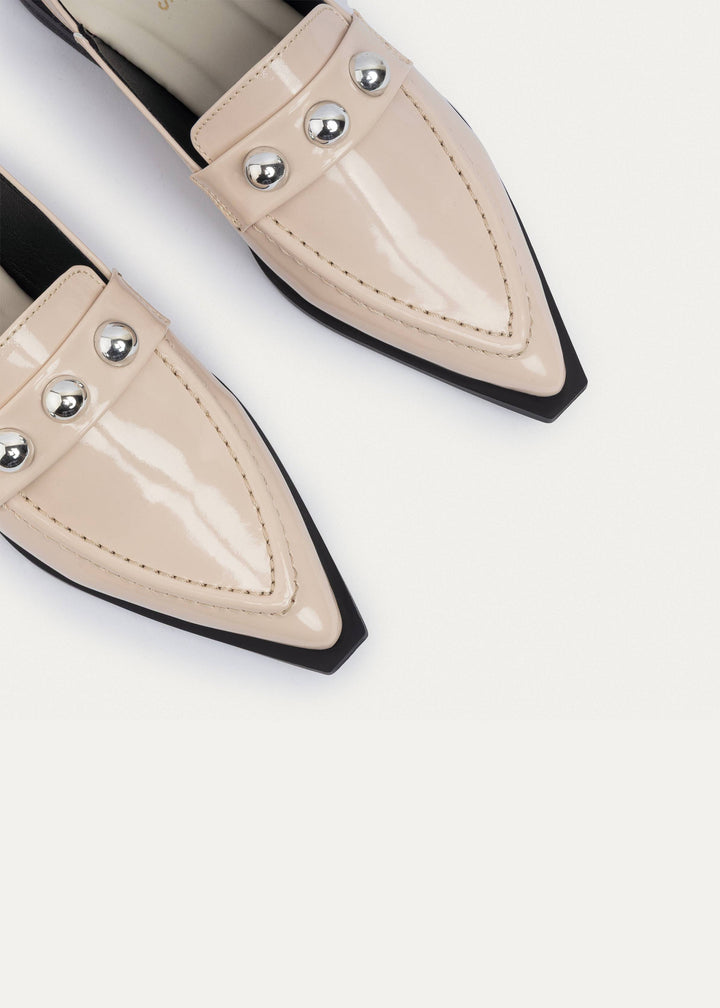 Achilles | Iris Pointed Slingbacks - Glossy Beige