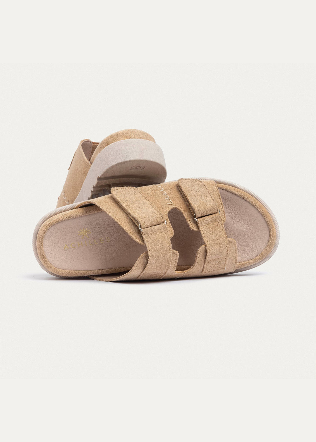 Achilles | CloudStep Double Hook & Loop Slides - Beige