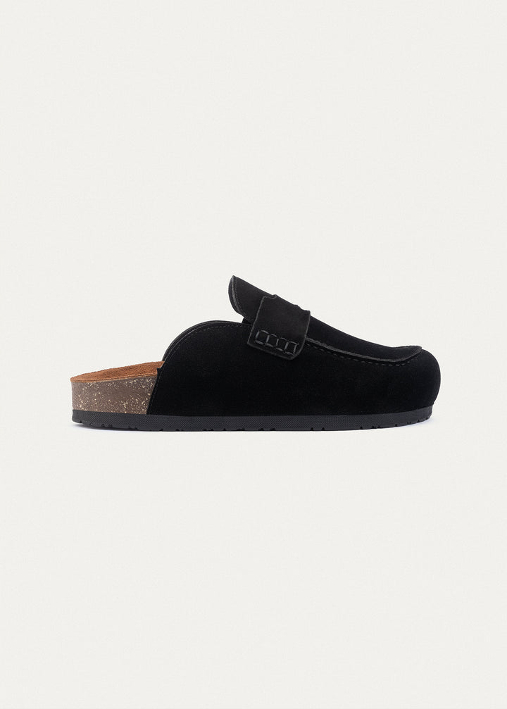 Suede Strap Clogs | Black