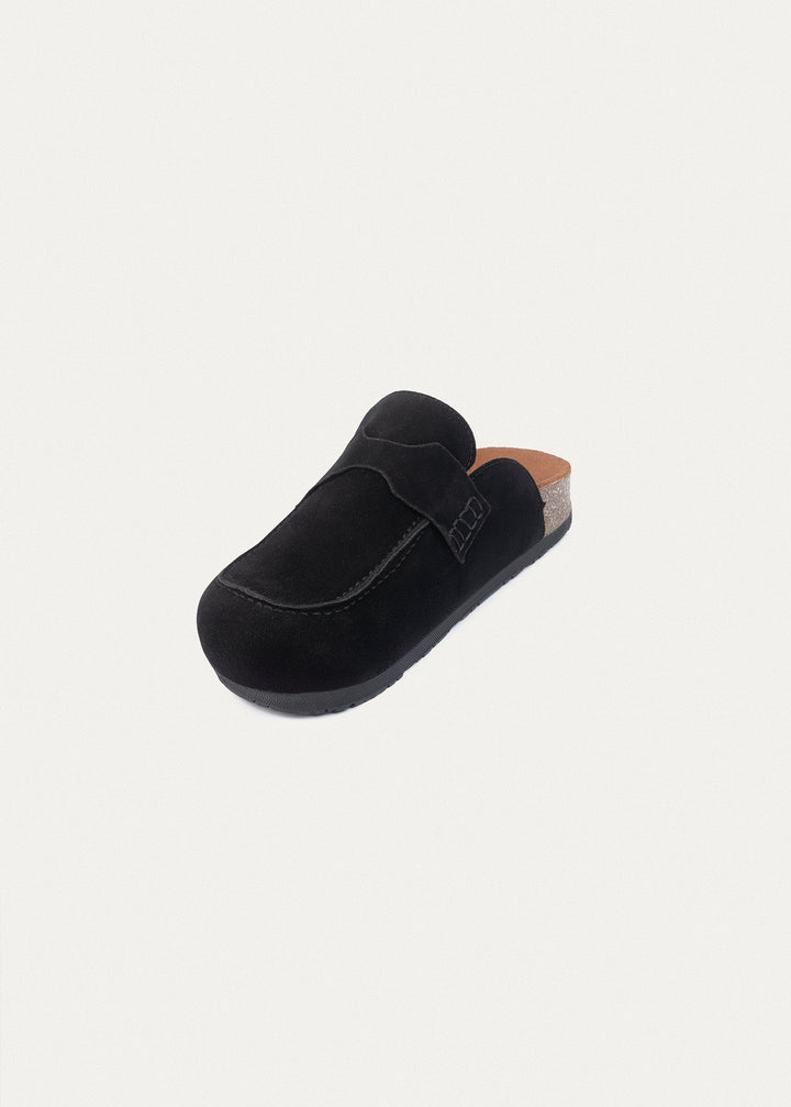 Suede Strap Clogs | Black