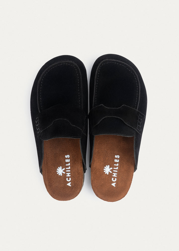 Suede Strap Clogs | Black