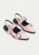 Lana Slingback Buckle Pointy Flats | Light Pink