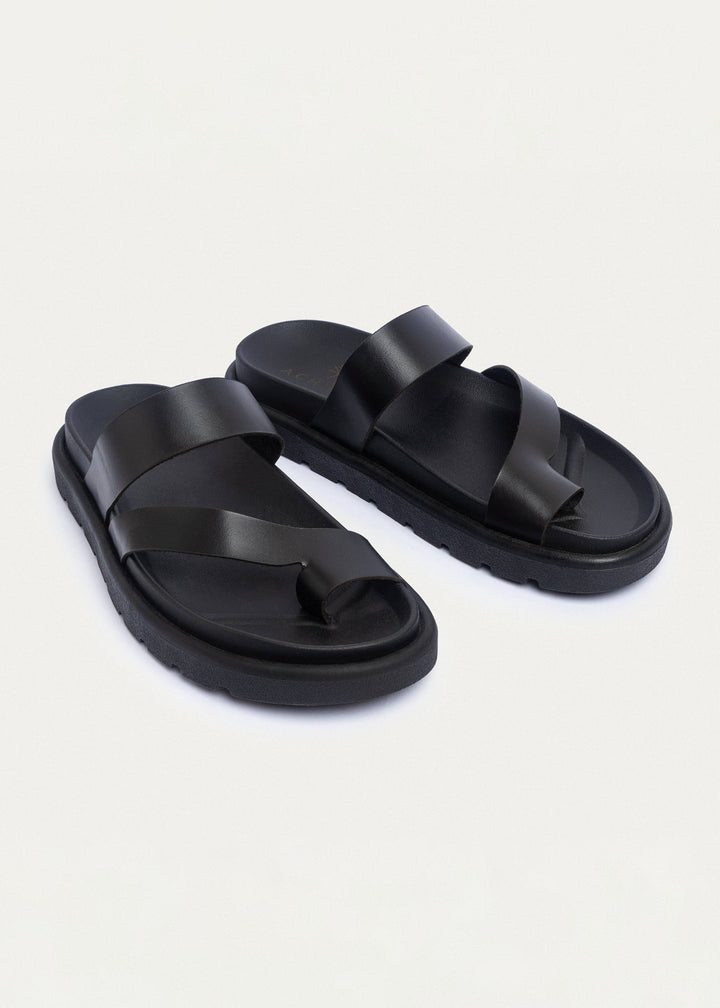 Achilles | Atlas Classic Double Strap Slides - Black