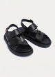 Corinth Buckled Cross-Strap Sandals | Black