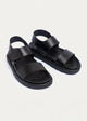 Nero Velcro Strap Sandals | Black