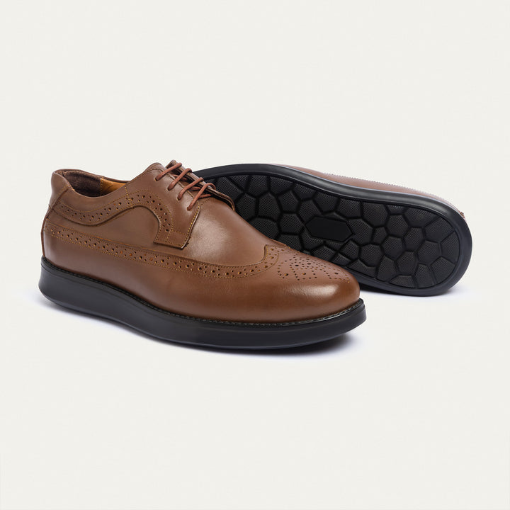 Achilles | Hermes Wingtip Oxford - Tan Brown