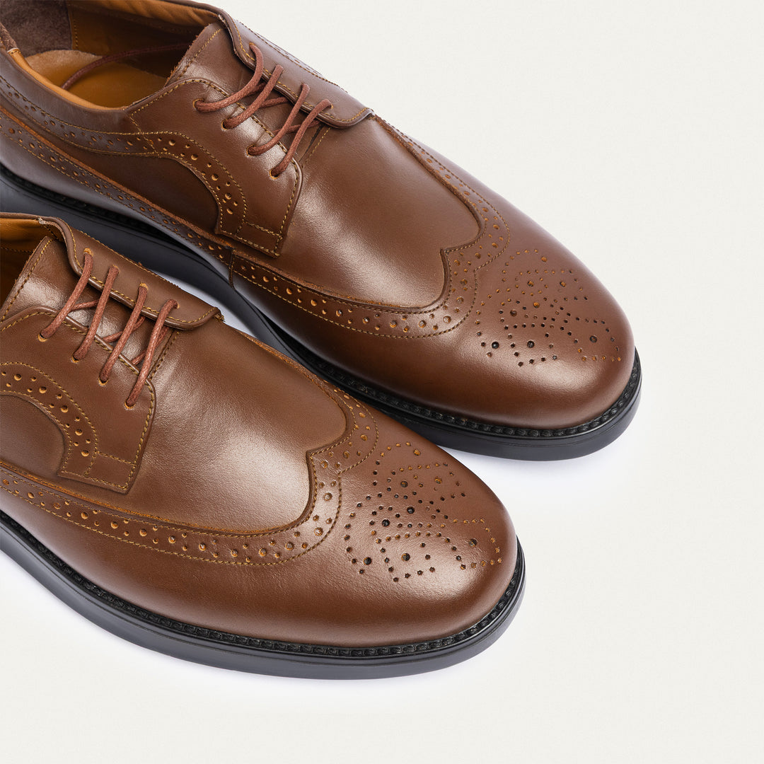 Achilles | Hermes Wingtip Oxford - Tan Brown
