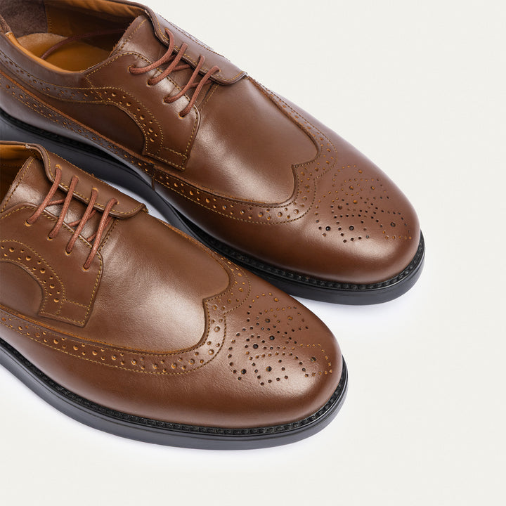 Achilles | Hermes Wingtip Oxford - Tan Brown