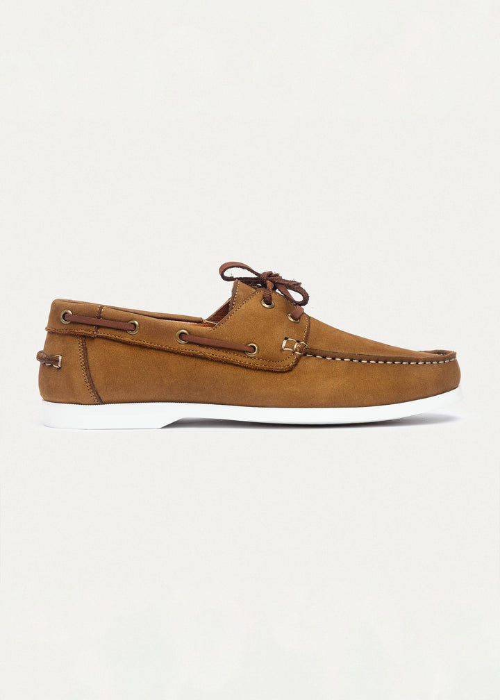 Harbor Men’s Leather Boat Shoes | Café